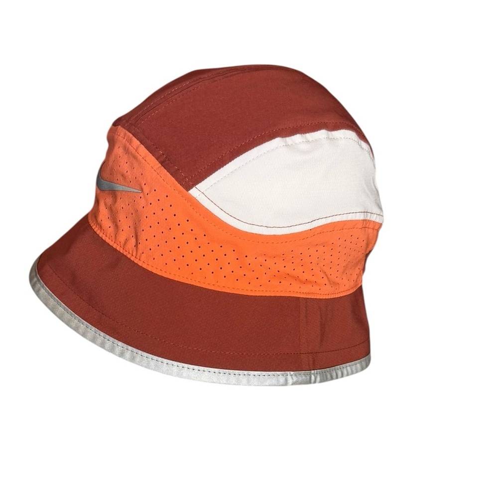 Nike Dri-FIT Perforated Reflective Bucket Hat Unisex Orange Crimson M/L - Picture 4 of 13